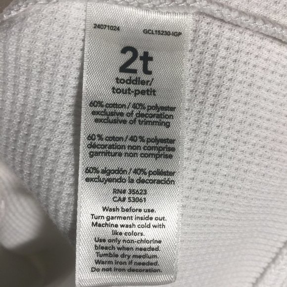 Girls Carter's Santa Says Holiday Long Sleeve Waffle Knit Shirt Size 2T - Picture 4 of 6